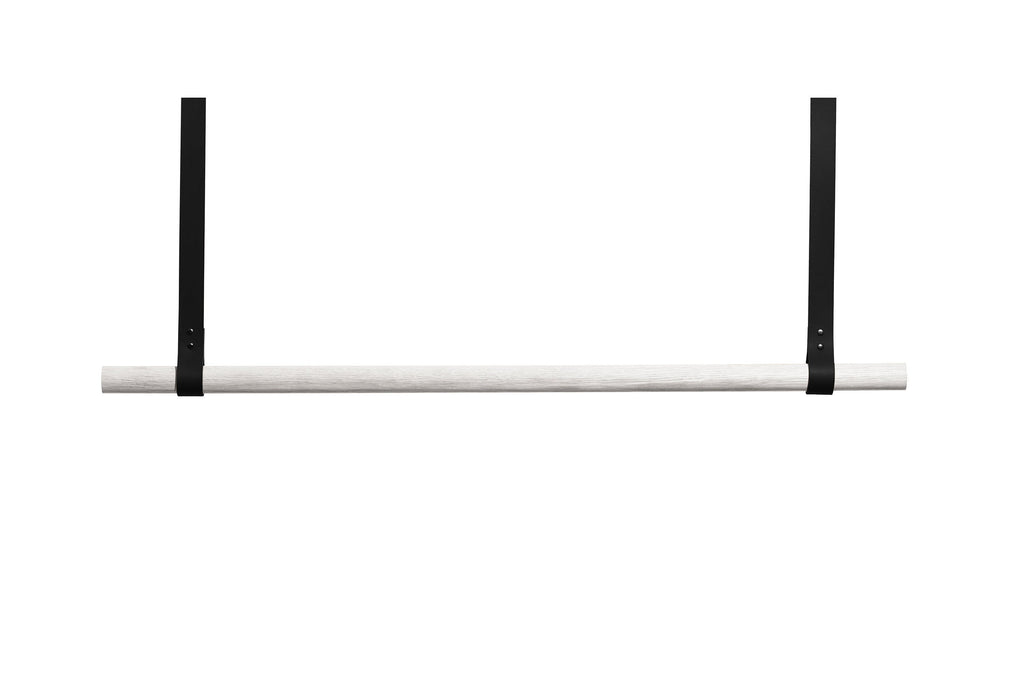 Leather Coat Rail - White