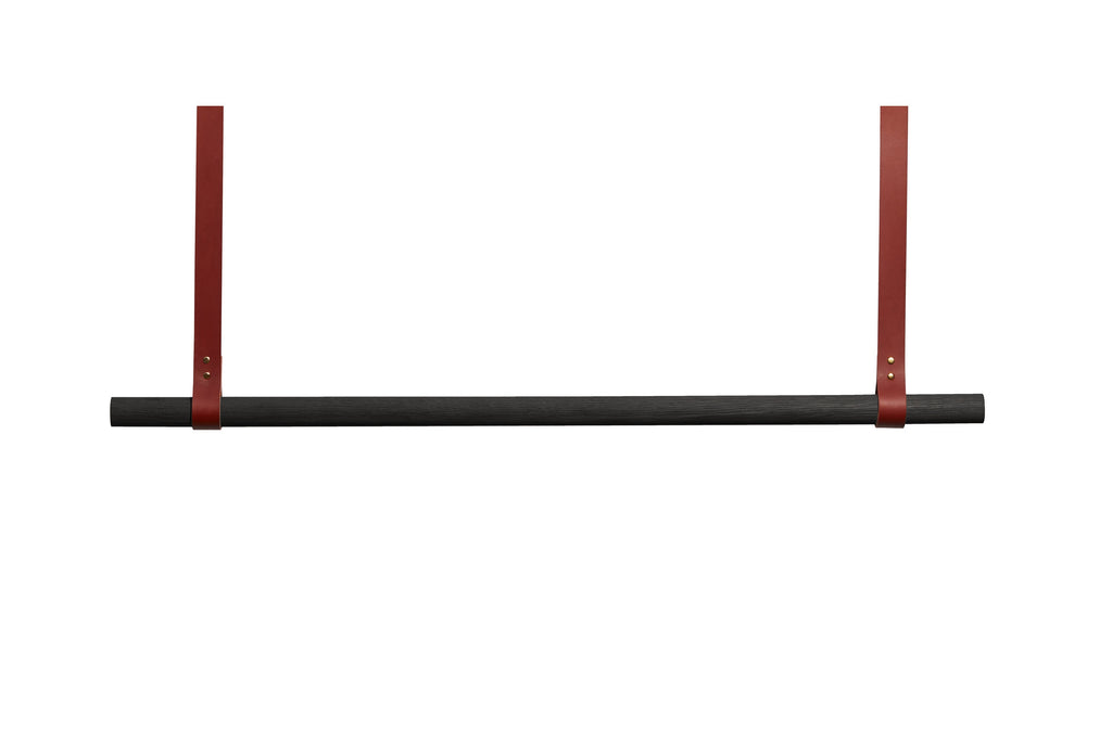 Leather Coat Rail - Black