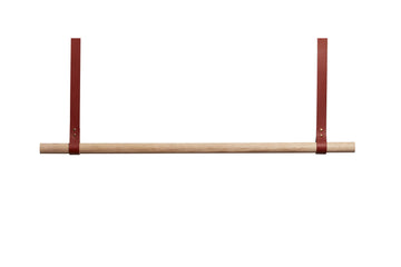 Leather Coat Rail - Natural Oak