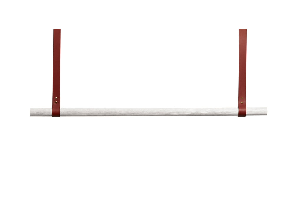 Leather Coat Rail - White