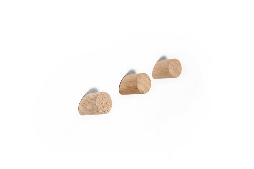 Coat Hook Angle - Walnut (Single hook or Set of 3)