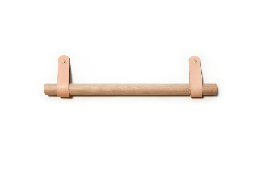 Towel Rail - Natural Oak / Tan Leather