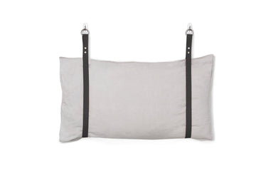 Leather Bench Cushion Strap Headboard Bed Pillow Bracket, Single Strap ONLY - Black