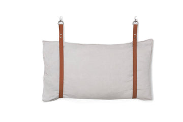 Leather Bench Cushion Strap Headboard Bed Pillow Bracket, Single Strap ONLY - Tan