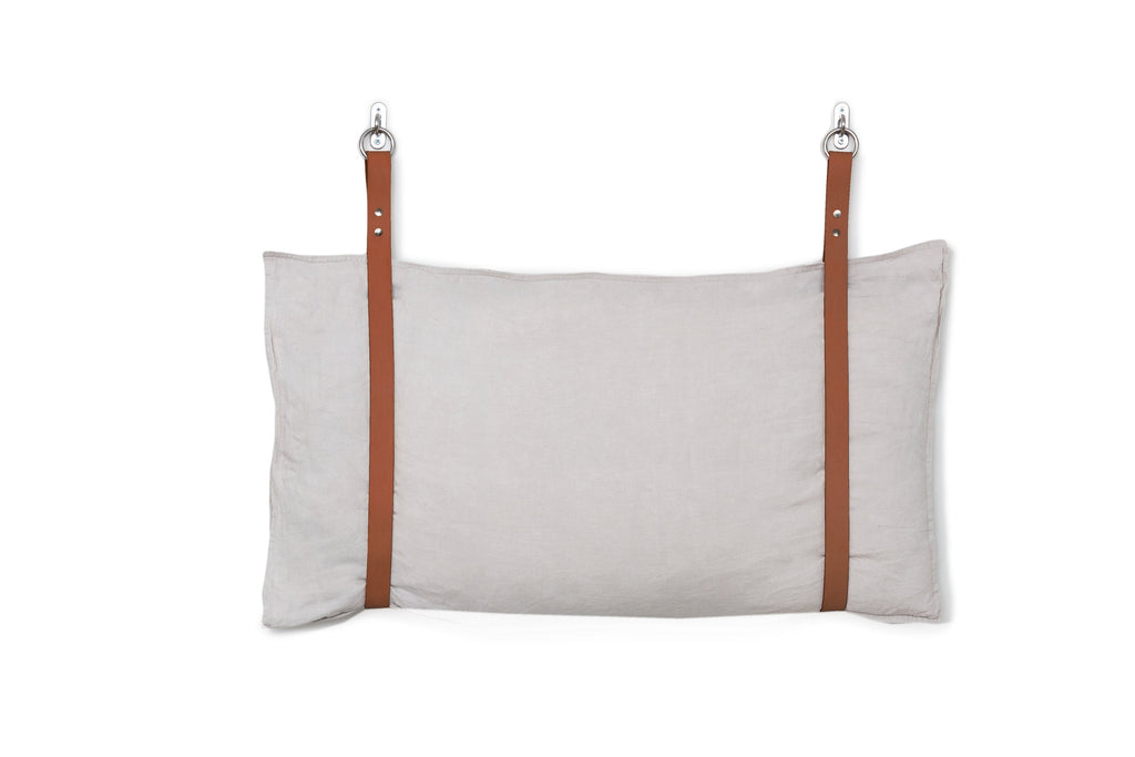 Leather Bench Cushion Strap Headboard Bed Pillow Bracket, Single Strap ONLY - Natural