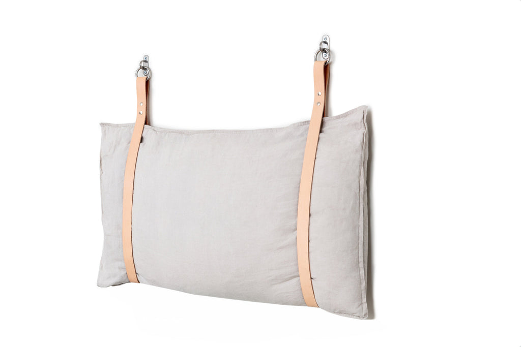 Leather Bench Cushion Strap Headboard Bed Pillow Bracket, Single Strap ONLY - White