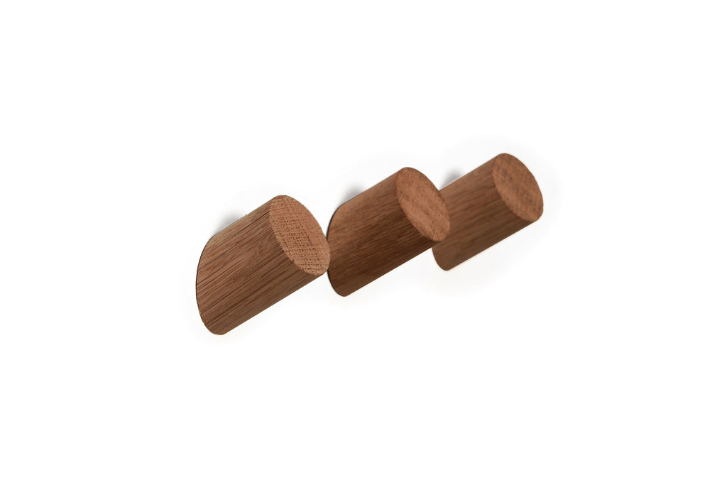 Coat Hook Angle - Walnut (Single hook or Set of 3)