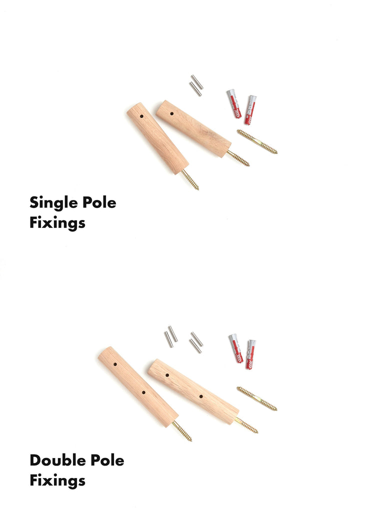 POLE ONLY Curtain Pole 0-720cm / 0-283.5" (Oak, Walnut, Beech, Black, White)