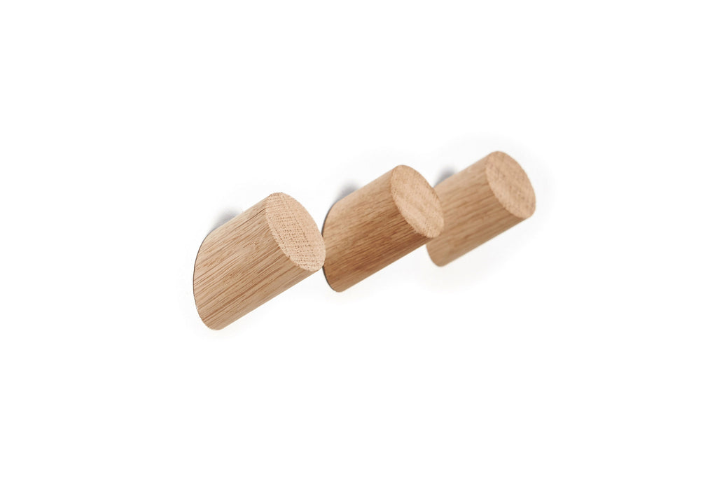 Coat Hook Angle - Natural Oak (Single hook or Set of 3)