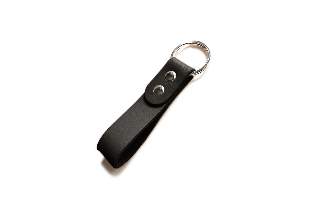 Leather Key Ring - Black Leather