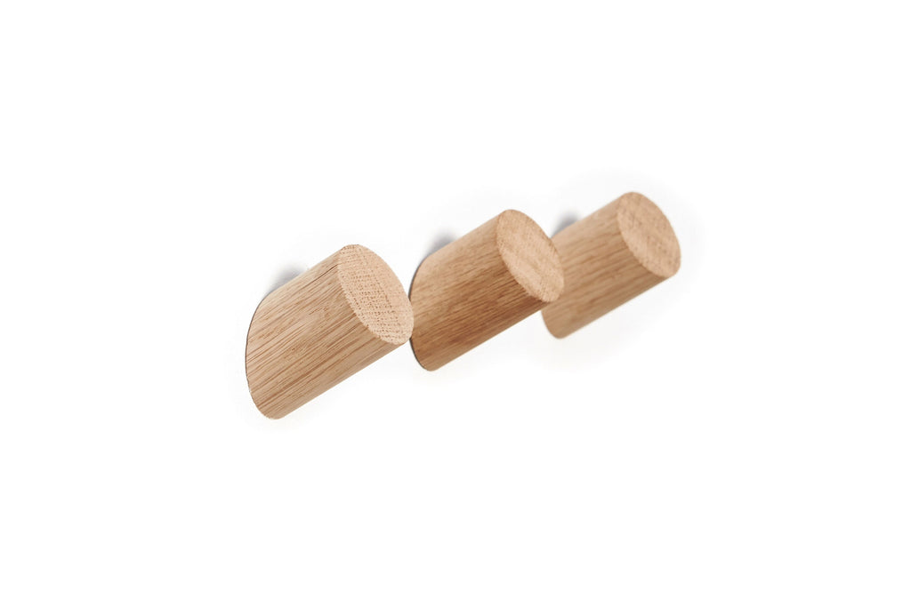 Coat Hook Angle - Walnut (Single hook or Set of 3)