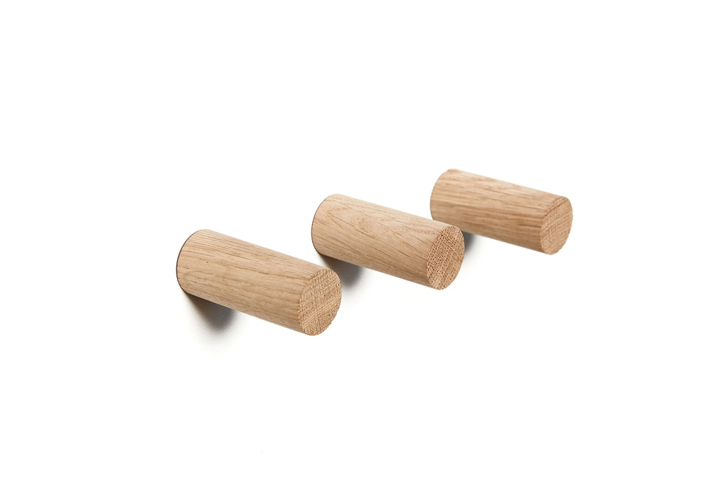 Adhesive Coat hook - Natural Oak (Single Hook or Set of 3)