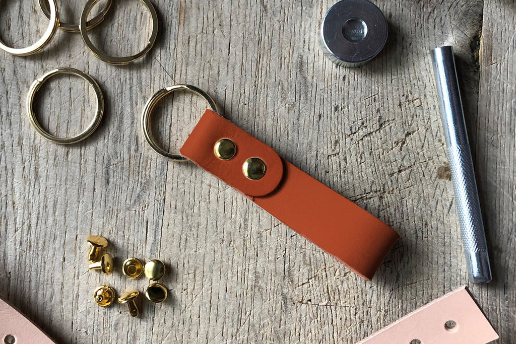 Leather Key Ring - Tan Leather